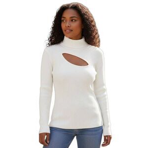 BETTER BE WHITE CUTOUT CROP TOP SZ.L EUC.